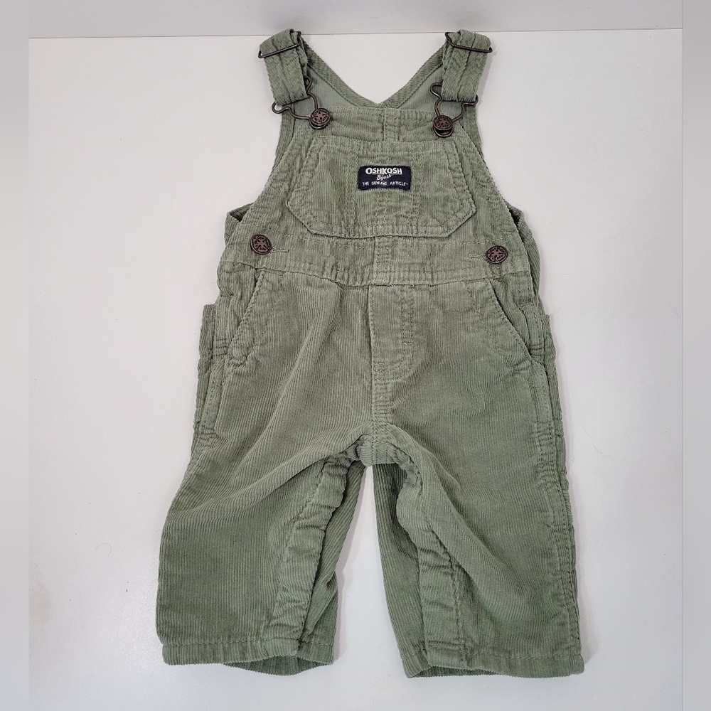 OshKosh B’gosh Army Green Corduroy Overalls 3 Months
